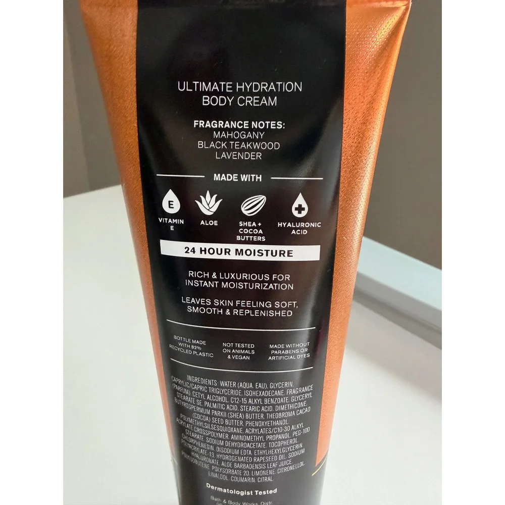 Bath & Body Works Mahogany Teakwood Mens Ultimate Hydration Body Cream 8oz